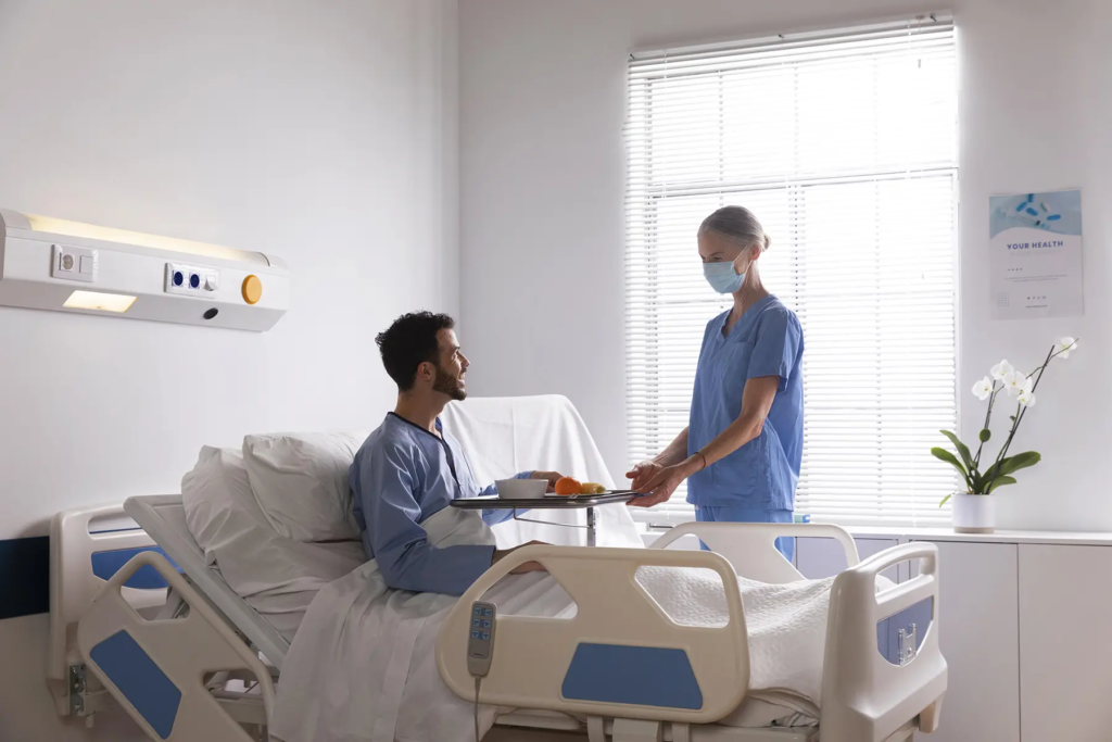 patient in hospital bed